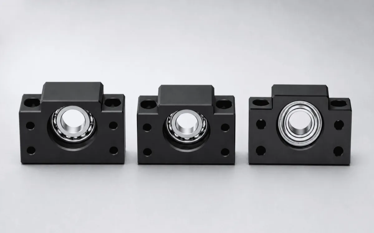 Ball screw support units for precision linear motion systems